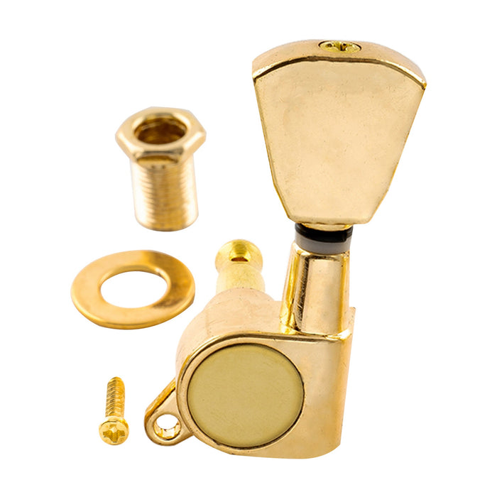 Musiclily Basic R15A Single 15:1 Ratio Full Sealed Machine Head Treble Side Tuner Tuning Peg Key with Keystone Button for Acoustic Electric Guitar