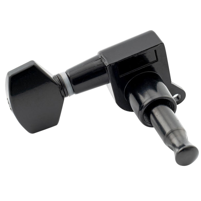 Musiclily Basic R15A Singolo Rapporto 15:1 Testata Macchina Intera Sigillata per Accordatura Lato Basso con Pulsante Esagonale per Chitarra Elettrica Stile Strat Tele