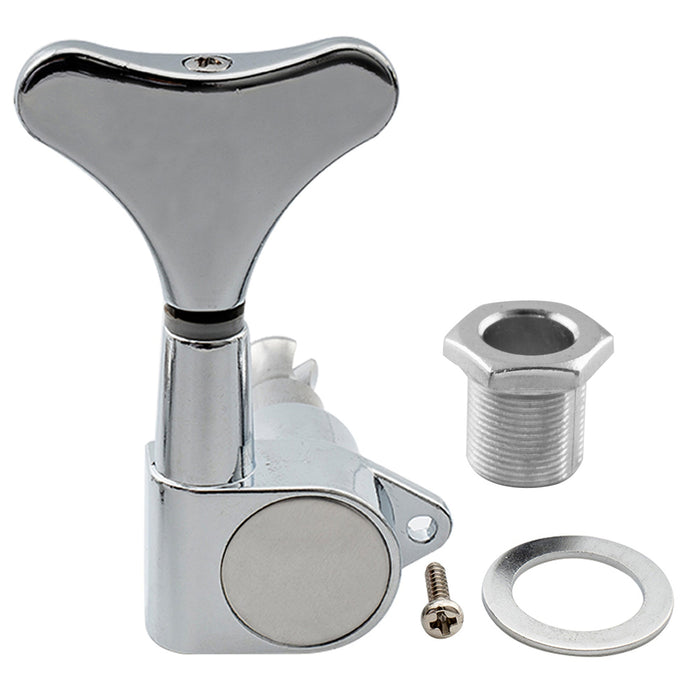 Musiclily Basic Einzelnes 19:1 Verhältnis Vollständig Verschlossener Mechanikkopf Bassseitiger Stimmmechanismus mit Y-förmigem Knopf für Ibanez-Stil E-Bass