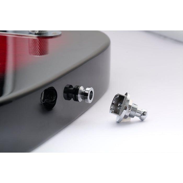 Musiclily Basic Metal Round Head Chiusure Cinghie e Bottone per Chitarra a Cinghia di Sicurezza Schaller-Style per Chitarra Elettrica, Acustica o Basso