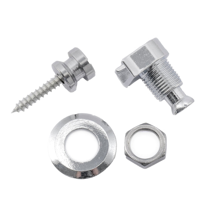 Musiclily Basic Metal Round Head Chiusure Cinghie e Bottone per Chitarra a Cinghia di Sicurezza Schaller-Style per Chitarra Elettrica, Acustica o Basso