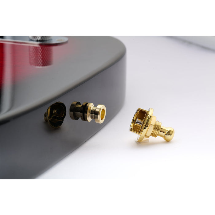 Musiclily Basic Metal Round Head Chiusure Cinghie e Bottone per Chitarra a Cinghia di Sicurezza Schaller-Style per Chitarra Elettrica, Acustica o Basso