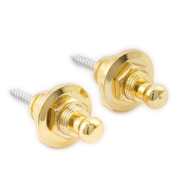 Musiclily Basic Metal Round Head Chiusure Cinghie e Bottone per Chitarra a Cinghia di Sicurezza Schaller-Style per Chitarra Elettrica, Acustica o Basso