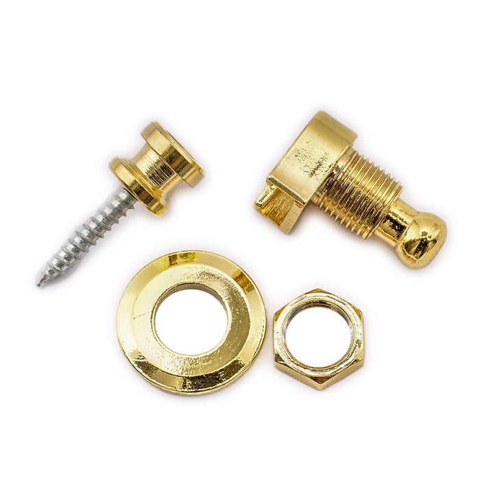 Musiclily Basic Metal Round Head Chiusure Cinghie e Bottone per Chitarra a Cinghia di Sicurezza Schaller-Style per Chitarra Elettrica, Acustica o Basso