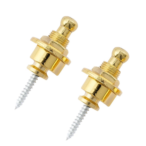musiclily basic metal round head guitar locking strap locks and buttons schaller style security straplocks for electric acoustic guitar or bass m182 2p, 2 pcs