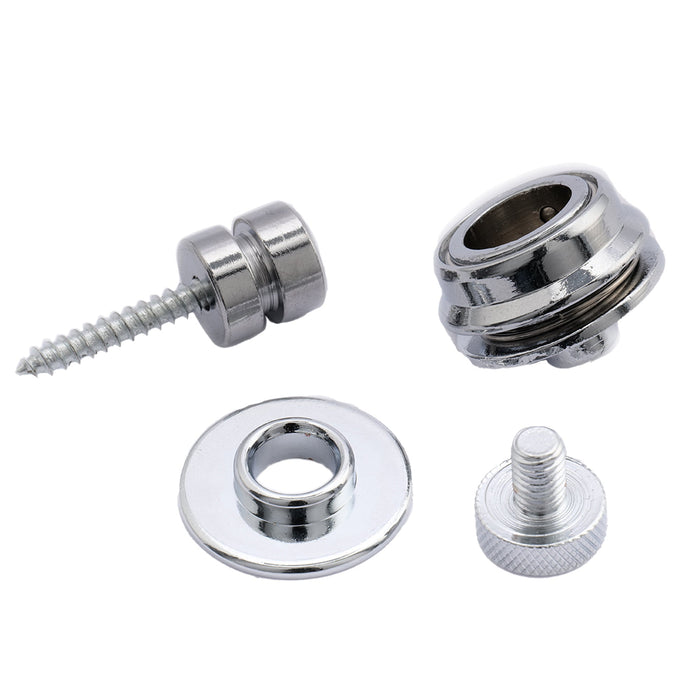 Musiclily Basic Metal Piatto Cervello Chiusura Cinghie di Sicurezza e pulsanti di Rilascio Rapido per Chitarra Elettrica, Acustica o Basso