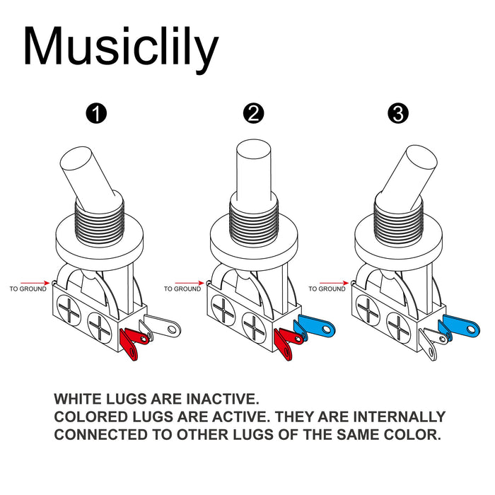 Size of metric 3 way short straight guitar toggle switch pickup selector for lp style electric guitar m193p
