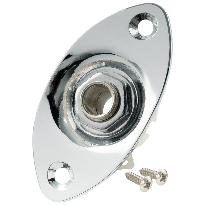 musiclily basic 1 4 inch 6 35mm oval guitar loaded jack socket plate for electric guitar m197p