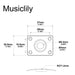 Dimensions of musiclily basic 1 4 inch 6 35mm rectangle guitar loaded jack socket plate for lp tele style electric guitar m198p