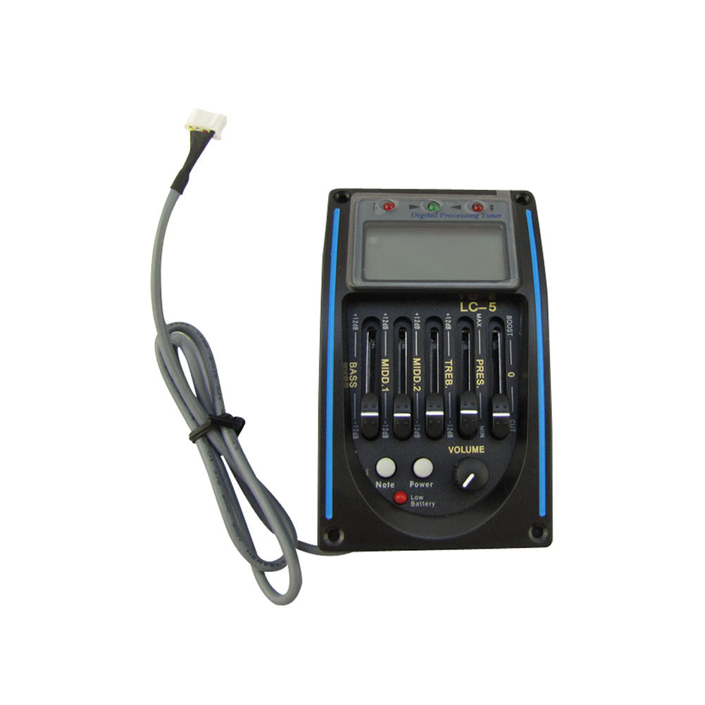 Préampli Équaliseur 5 Bandes LC5 Pour Guitare Acoustique - Écran LCD, Tuner Chromatique, Piézo Intégré - Melairo