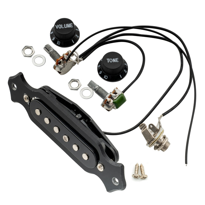 Part of musiclily basic pre wired sound hole single coil pickup wiring harness for 6 string guitar m252