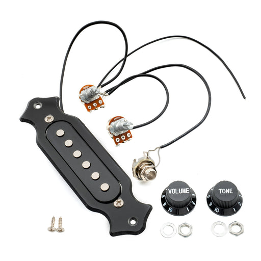 musiclily basic pre wired sound hole single coil pickup wiring harness for 6 string guitar m252