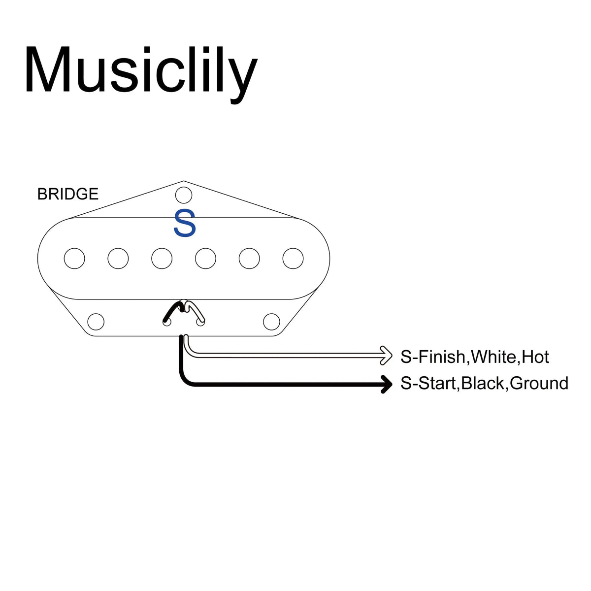 Size of musiclily basic ceramic 52mm tl bridge pickup for tele style electric guitar m257
