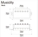 Dimensions of musiclily basic ceramic covered humbucker neck pickup for electric guitar m266