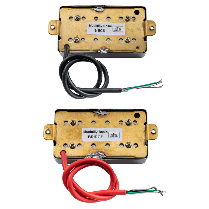 Musiclily Basic Ceramic Covered Humbucker Neck Bridge Pickups Set for Electric Guitar