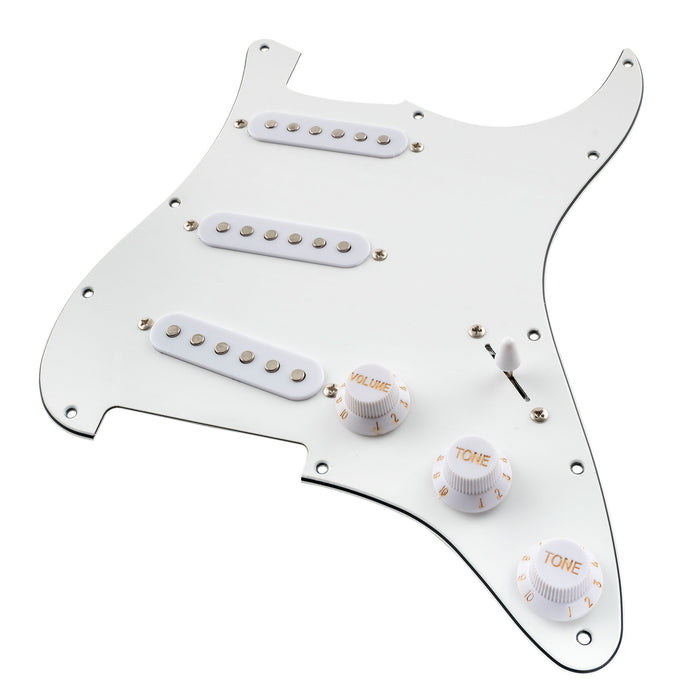 Musiclily Basic Pre-cablato Loaded Standard ST-SSS Battipenna con pickup single coil con magnete in ceramica per chitarra elettrica stile Strat
