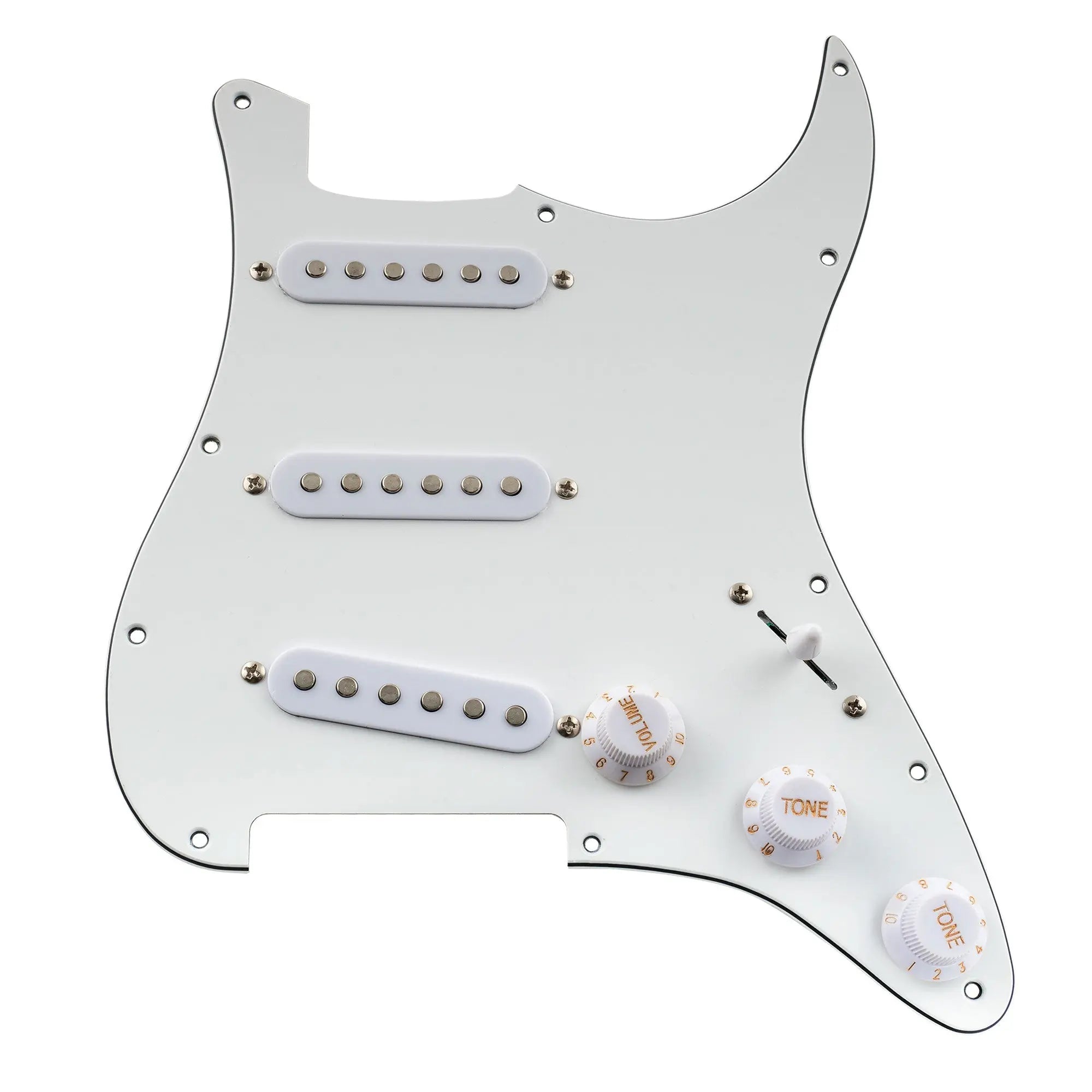 musiclily basic pre wired loaded standard st sss pickguard with ceramic magnet single coil pickups set for strat style electric guitar m276p