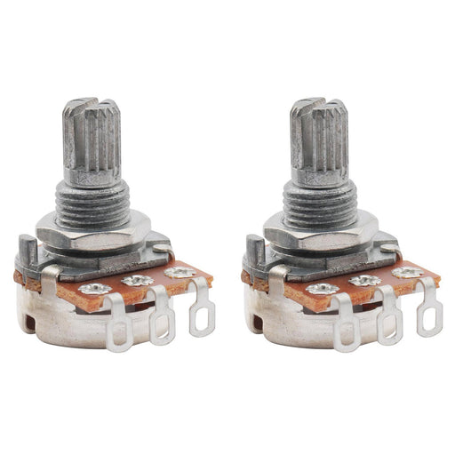 musiclily basic 250k mini metric coarse 18 spline split short shaft pots audio linear taper potentiometers for electric guitar bass m278 2, 2 pcs