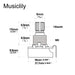 Dimensions of musiclily basic 500k mini metric coarse 18 spline split short shaft pots audio linear taper potentiometers for electric guitar bass m280 2