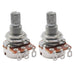 musiclily basic 250k mini metric coarse 18 spline split shaft pots audio linear taper potentiometers for electric guitar bass m282 2, 2 pcs