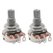 musiclily basic 500k mini metric coarse 18 spline split shaft pots audio linear taper potentiometers for electric guitar bass m284 2, 2 pcs