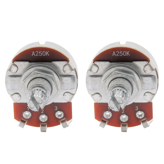 detail of musiclily basic 250k metric coarse 18 spline split shaft pots audio linear taper potentiometers for electric guitar bass m286 2