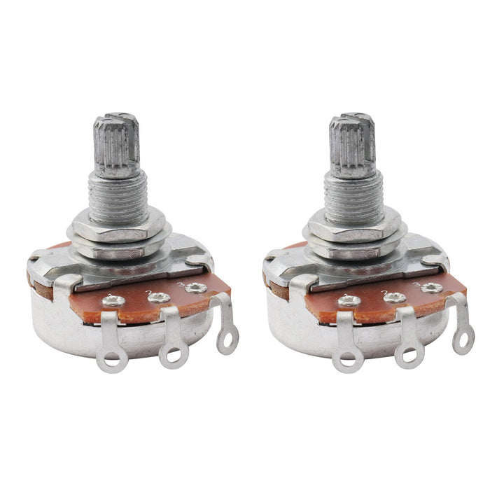 musiclily basic 250k metric coarse 18 spline split shaft pots audio linear taper potentiometers for electric guitar bass m286 2, 2 pcs