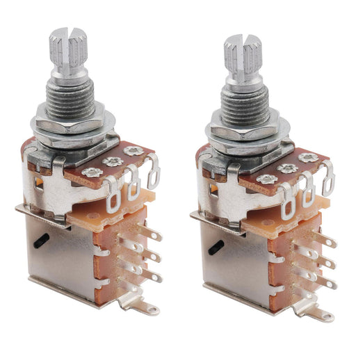 musiclily basic 500k metric coarse 18 spline split shaft pots push pull audio linear taper potentiometers for electric guitar bass m290 2