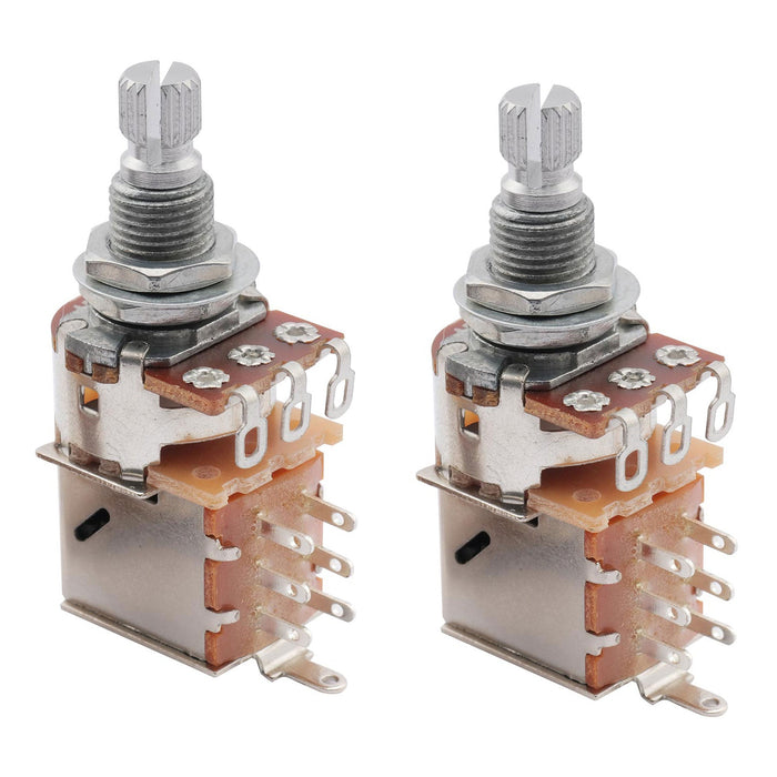 musiclily basic 500k metric coarse 18 spline split shaft pots push pull audio linear taper potentiometers for electric guitar bass m290 2, 2 pcs