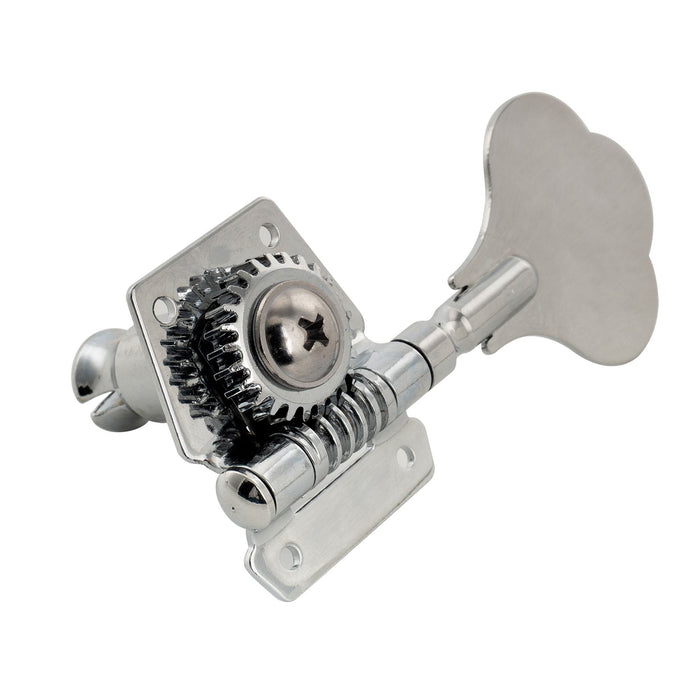 Musiclily Basic Singolo Rapporto 24:1 Testata Macchina a Ingranaggi Aperti Lato Treble con Pulsante a Quadrifoglio per Basso Elettrico Stile Ibanez