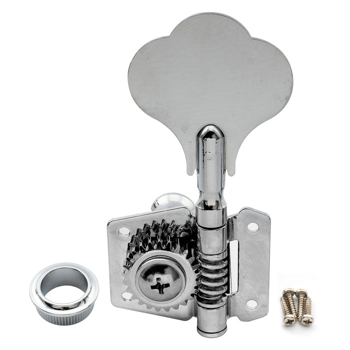 Musiclily Basic Singolo Rapporto 24:1 Testata Macchina a Ingranaggi Aperti Lato Treble con Pulsante a Quadrifoglio per Basso Elettrico Stile Ibanez