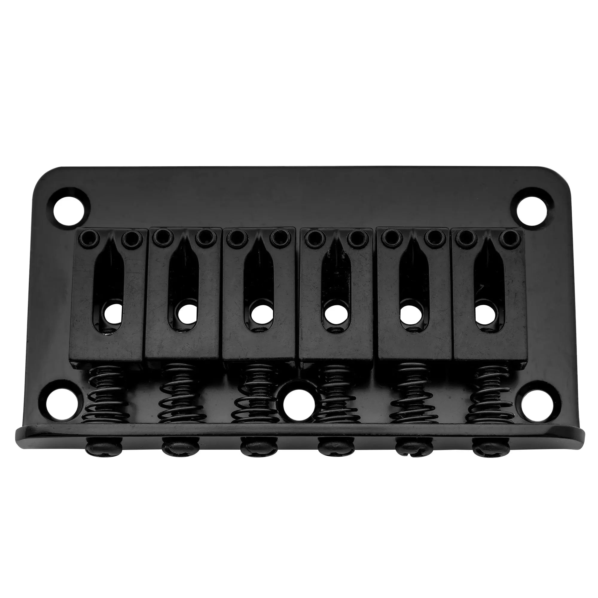 musiclily basic 52 5mm2 1 16 inch 6 string non tremolo guitar fixed saddle hardtail bridge for fender strat tele style electric guitar m508, black