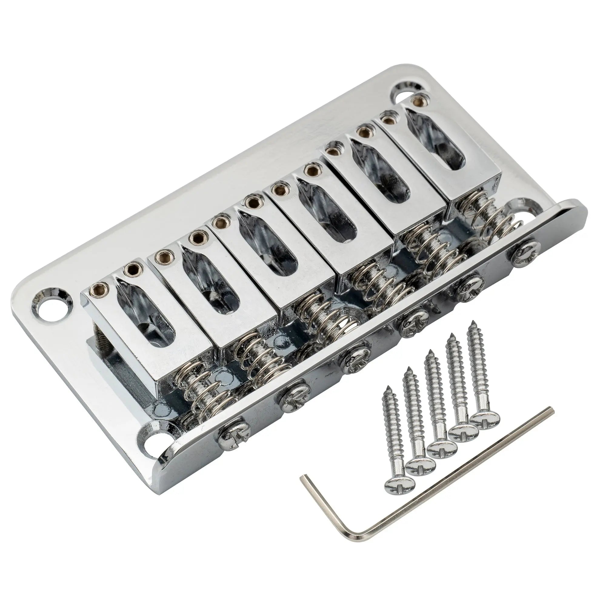 detail of musiclily basic 52 5mm2 1 16 inch 6 string non tremolo guitar fixed saddle hardtail bridge for fender strat tele style electric guitar m508