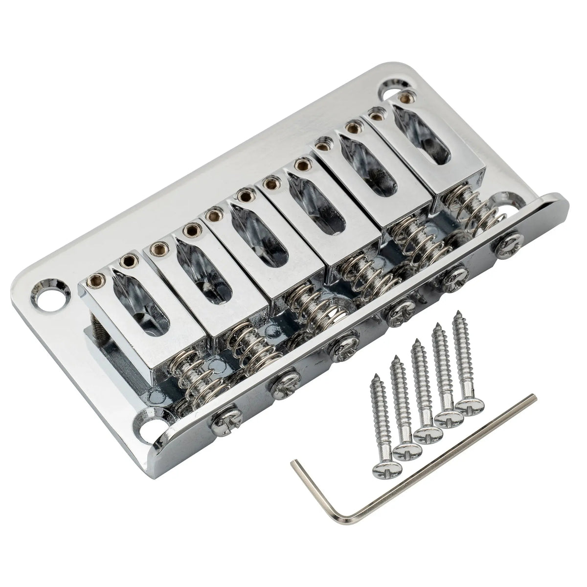 detail of musiclily basic 52 5mm2 1 16 inch 6 string non tremolo guitar fixed saddle hardtail bridge for fender strat tele style electric guitar m508