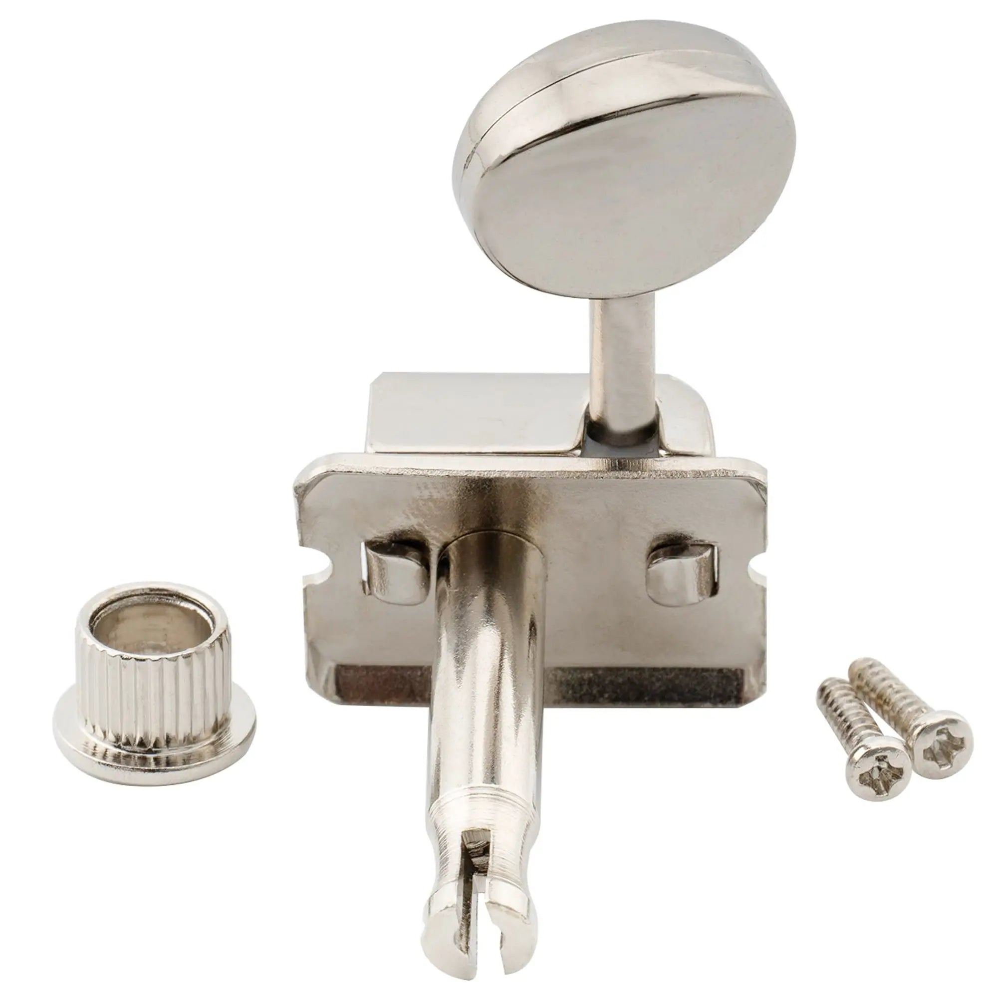 detail of musiclily basic vintage style 6 in line guitar tuners split shaft tuning pegs keys machine heads for strat squier or tele style m510