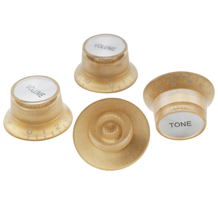 Perillas Musiclily Basic Metric Coarse de 18 ranuras con forma de campana y sombrero de copa, control de volumen y tono para guitarra eléctrica Epiphone LP SG (juego de 2 T2V)