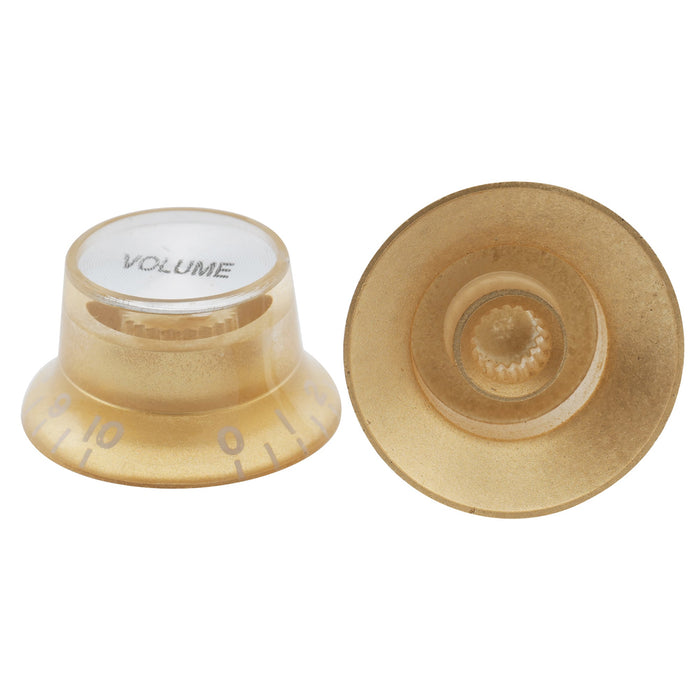 Perillas Musiclily Basic Metric Coarse de 18 ranuras con forma de campana y sombrero de copa, control de volumen y tono para guitarra eléctrica Epiphone LP SG (juego de 2 T2V)