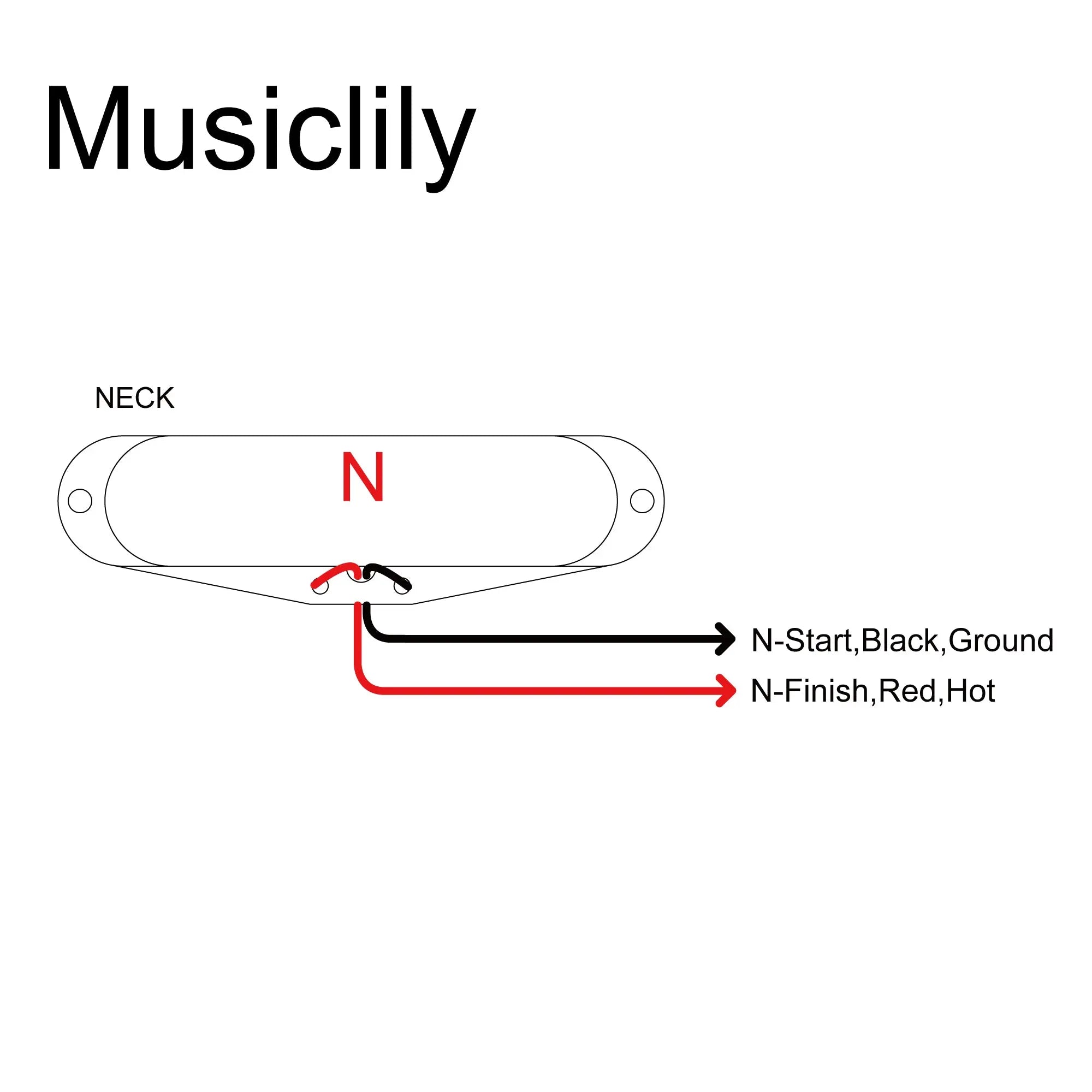 Size of musiclily basic ceramic 50mm tl neck pickup for tele style electric guitar chrome m547