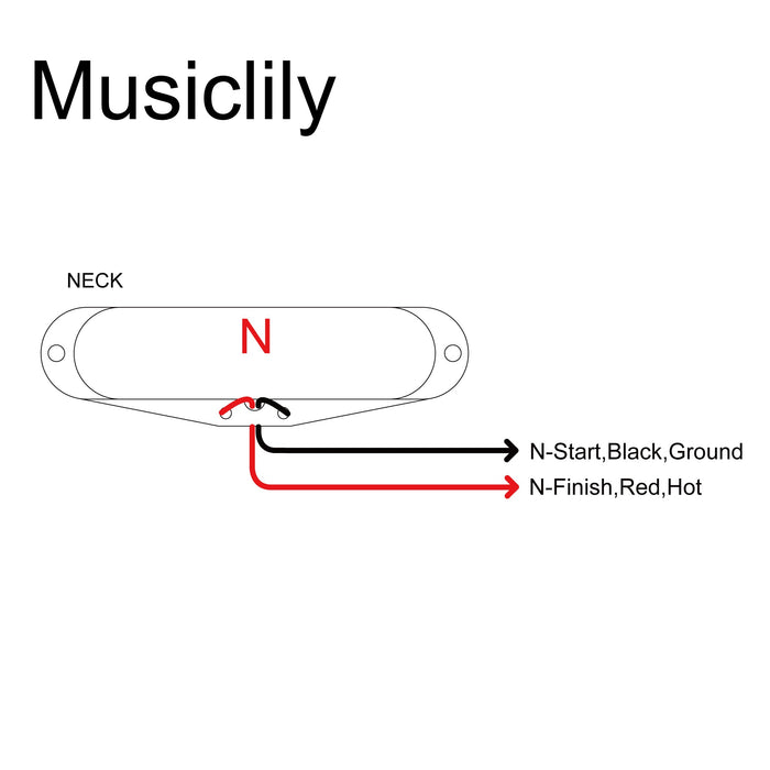 Size of musiclily basic ceramic 50mm tl neck pickup for tele style electric guitar chrome m547