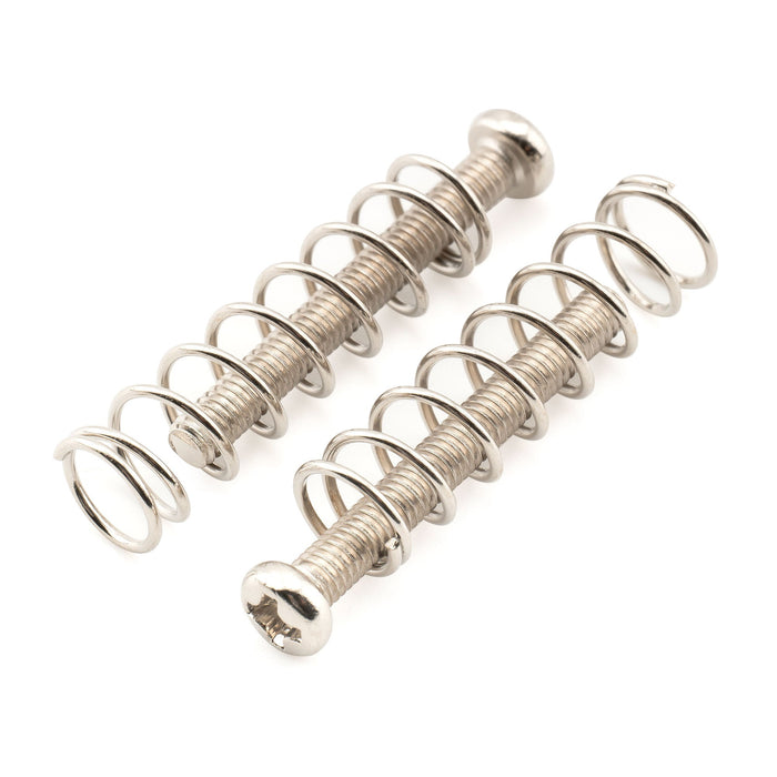 Musiclily Pro M3x25mm Pan Head Humbucker Pickup Mounting Screws and Steel Springs Set for Import Electric Guitar, Set of 6