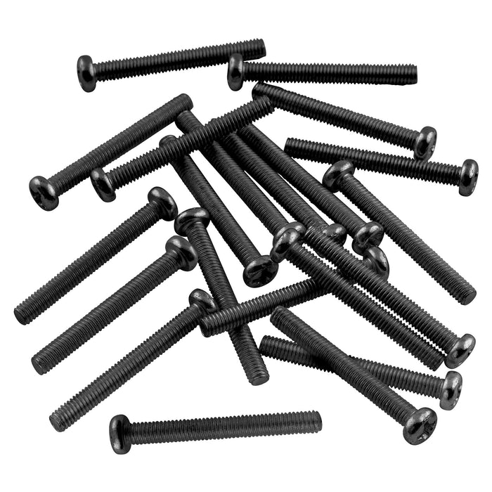 musiclily basic metric thread m3 25mm pan head humbucker pickup and pickup ring mounting screws for import electric guitar m561 20p, black