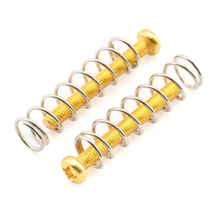 Musiclily Pro M3x25mm Pan Head Humbucker Pickup Mounting Screws and Steel Springs Set for Import Electric Guitar, Set of 6