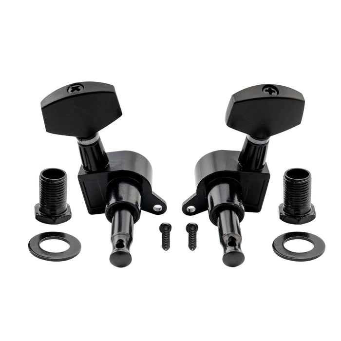 3R3L 15:1 Rapporto Testine Mucchio Completo Sigillato per Chiavi di Accordatura Chitarra Acustica/Elettrica 45 Gradi Viti Regolatori Punte, Grande Pulsante Esagono