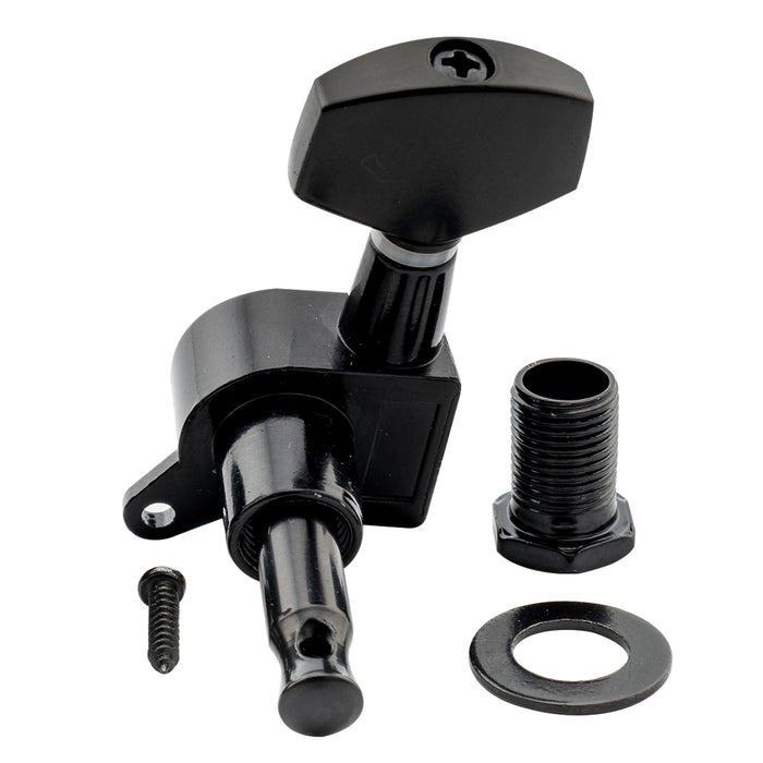 Musiclily Basic R15A Singolo Rapporto 15:1 Testata Macchina Intera Sigillata per Accordatura Lato Basso con Pulsante Esagonale Grande per Chitarra Acustica Elettrica