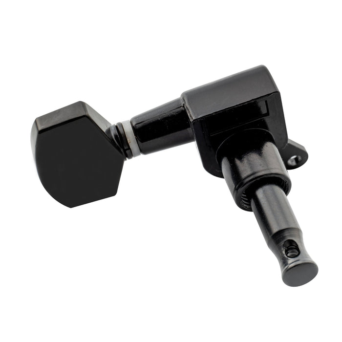 Musiclily Basic R15A Singolo Rapporto 15:1 Testata Macchina Intera Sigillata per Accordatura Lato Basso con Pulsante Esagonale Grande per Chitarra Acustica Elettrica