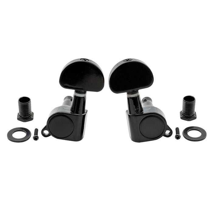 3R3L 15:1 Rapporto Testine Mchine Integrate Complete per Chiavi di Accordatura Chitarra Acustica/Elettrica 45 Gradi Viti Regolatori Tasti, Pulsanti Mezza Luna