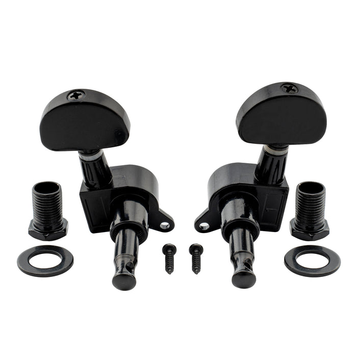 3R3L 15:1 Rapporto Testine Mchine Integrate Complete per Chiavi di Accordatura Chitarra Acustica/Elettrica 45 Gradi Viti Regolatori Tasti, Pulsanti Mezza Luna