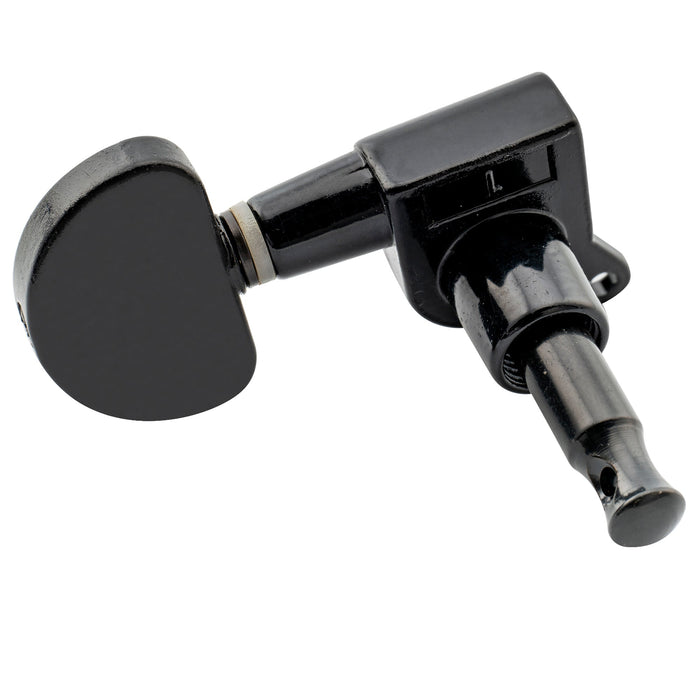 Musiclily Basic R15A Singolo Rapporto 15:1 Testata Macchina Intera Sigillata per Accordatura Lato Basso con Pulsante a Mezzaluna per Chitarra Acustica Elettrica