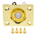 musiclily basic 1 4 inch 6 35mm rectangle guitar loaded jack socket plate for lp tele style electric guitar m198p