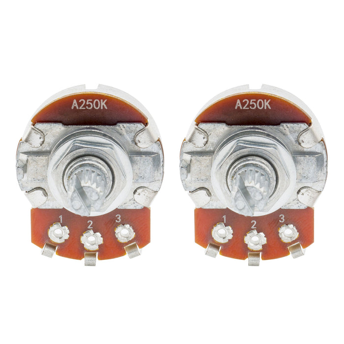 detail of musiclily basic 250k metric coarse 18 spline split short shaft pots audio linear taper potentiometers for electric guitar bass m595 2